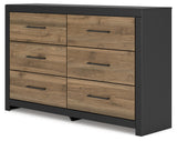 Vertani Full Panel Bed with Dresser and 2 Nightstands in Black from Ashley - Luna Furniture