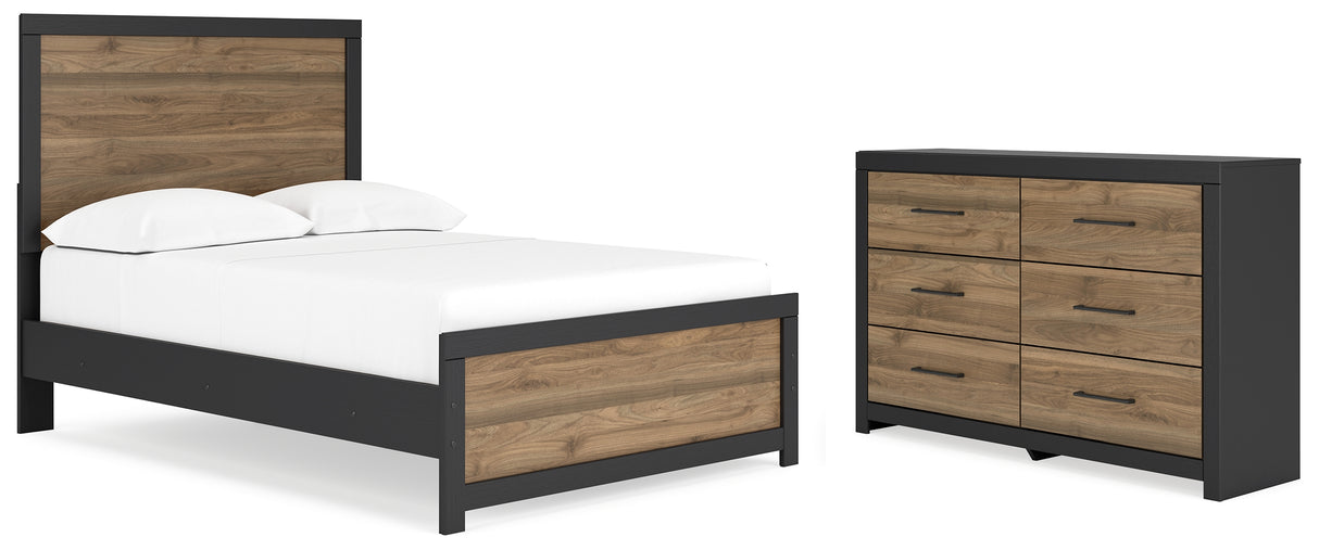 Vertani Full Panel Bed with Dresser in Black from Ashley - Luna Furniture