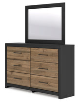 Vertani Full Panel Bed with Mirrored Dresser and 2 Nightstands in Black from Ashley - Luna Furniture