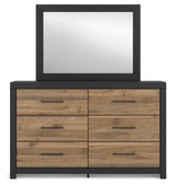 Vertani Full Panel Bed with Mirrored Dresser and Chest in Black from Ashley - Luna Furniture