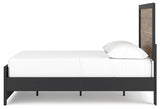 Vertani Full Panel Bed with Mirrored Dresser in Black - PKG020013