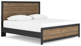 Vertani King Panel Bed with 2 Nightstands in Black - PKG020003