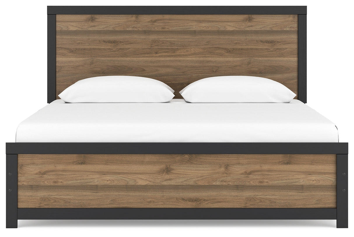 Vertani King Panel Bed with Dresser and 2 Nightstands in Black from Ashley - Luna Furniture