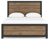 Vertani Queen Panel Bed with 2 Nightstands in Black from Ashley - Luna Furniture