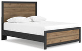 Vertani Queen Panel Bed with 2 Nightstands in Black from Ashley - Luna Furniture