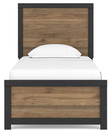 Vertani Twin Panel Bed with Dresser in Black from Ashley - Luna Furniture