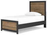 Vertani Twin Panel Bed with Dresser in Black from Ashley - Luna Furniture