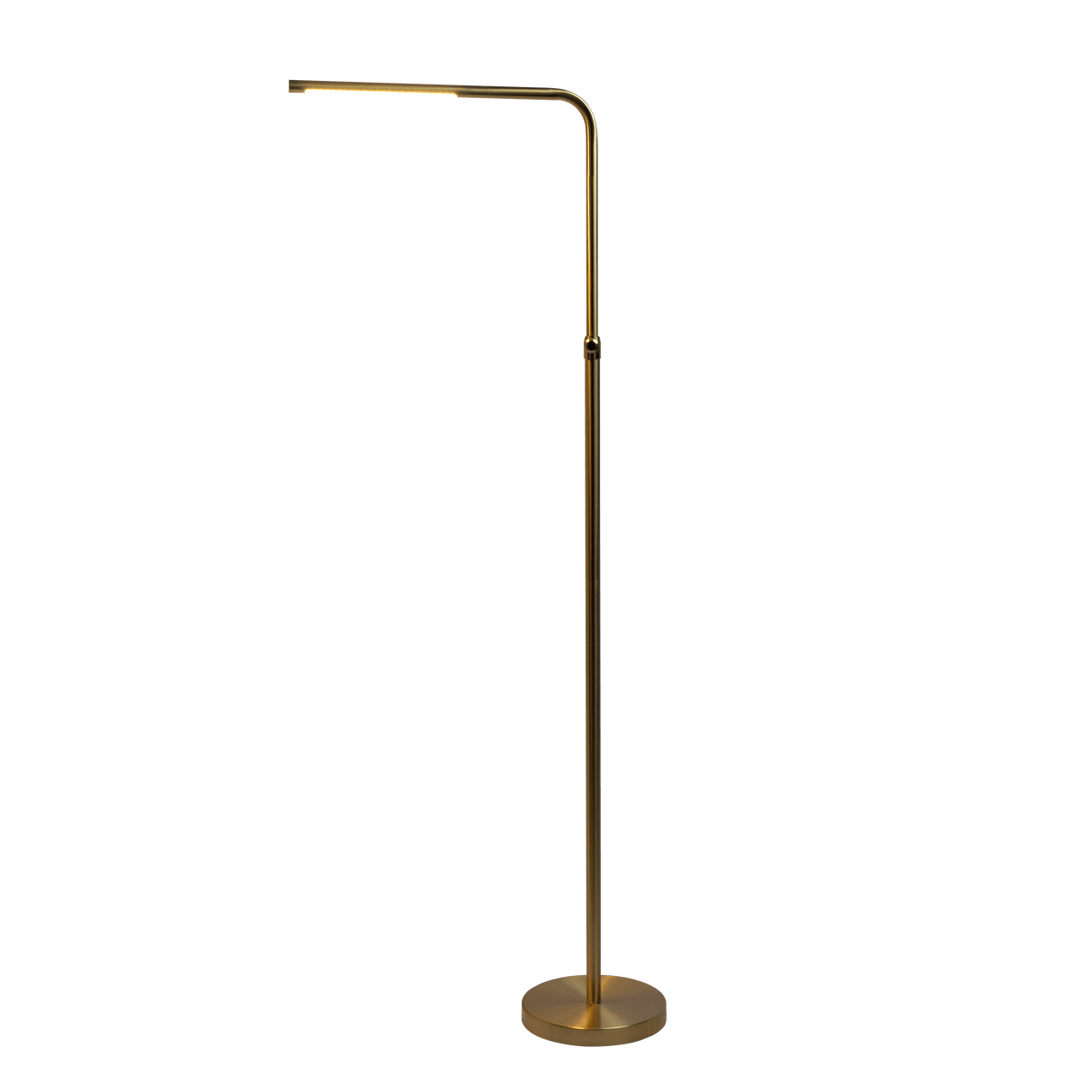 Verve Brassed Gold Floor Lamp with On/Off Switch Adjustable Led Round Base - FLL03702001