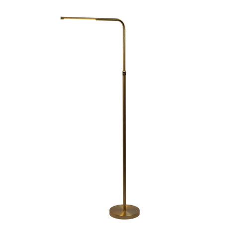 Verve Brassed Gold Floor Lamp with On/Off Switch Adjustable Led Round Base - FLL03702001