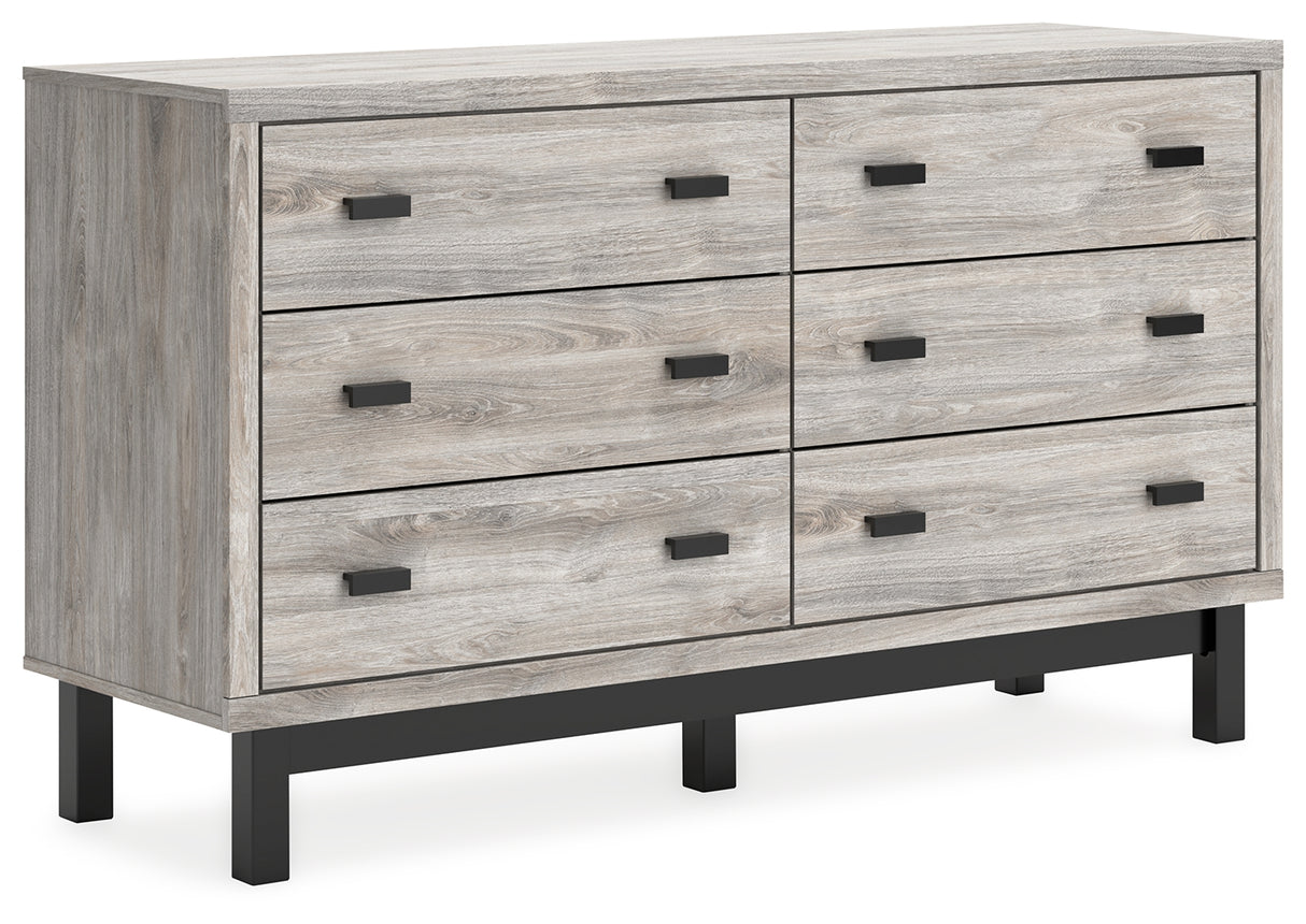 Vessalli King Panel Bed with Dresser in Gray - PKG016786