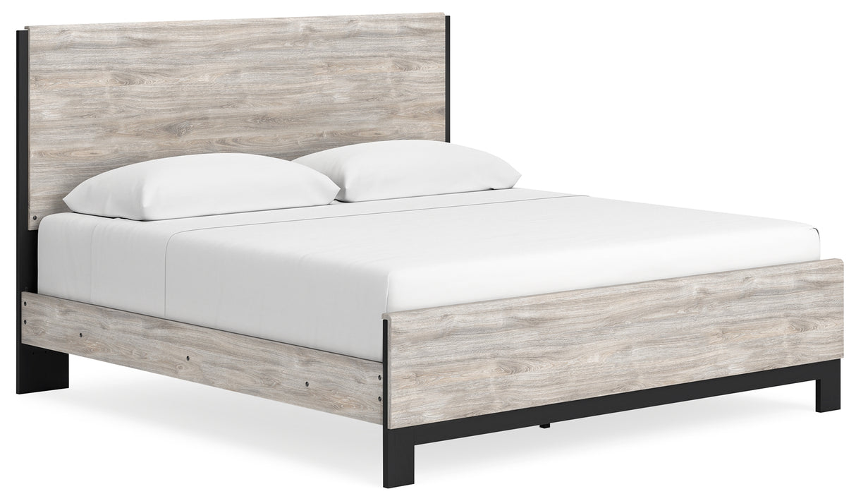 Vessalli King Panel Bed with Dresser in Gray - PKG016786