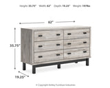 Vessalli King Panel Bed with Dresser in Gray - PKG016786