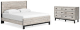 Vessalli King Panel Bed with Dresser in Gray - PKG016786