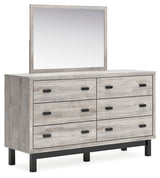 Vessalli King Panel Bed with Mirrored Dresser and 2 Nightstands in Gray from Ashley - Luna Furniture