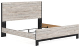 Vessalli King Panel Bed with Mirrored Dresser and 2 Nightstands in Gray from Ashley - Luna Furniture