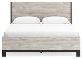 Vessalli King Panel Bed with Mirrored Dresser and 2 Nightstands in Gray from Ashley - Luna Furniture