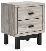 Vessalli King Panel Bed with Mirrored Dresser and 2 Nightstands in Gray from Ashley - Luna Furniture