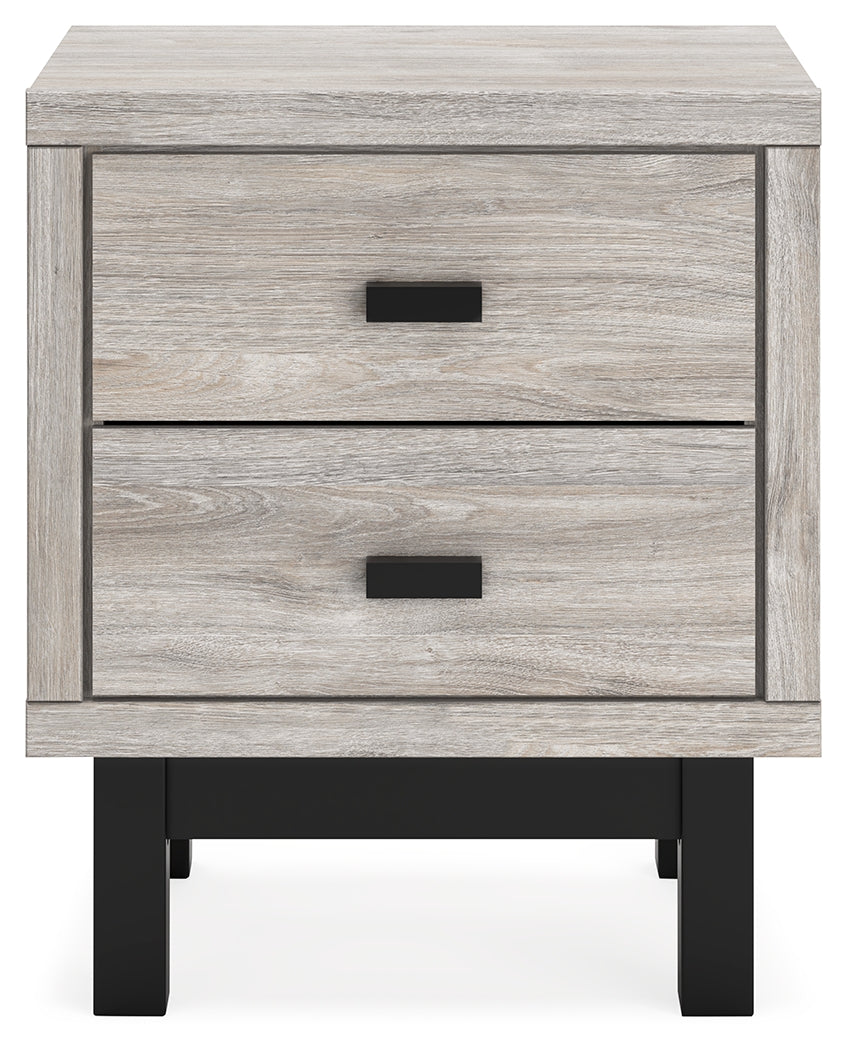 Vessalli King Panel Bed with Mirrored Dresser and 2 Nightstands in Gray from Ashley - Luna Furniture