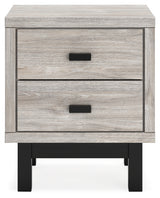 Vessalli King Panel Bed with Mirrored Dresser and 2 Nightstands in Gray from Ashley - Luna Furniture