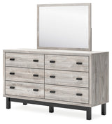 Vessalli King Panel Bed with Mirrored Dresser and 2 Nightstands in Gray from Ashley - Luna Furniture