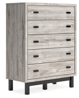 Vessalli King Panel Bed with Mirrored Dresser and Chest in Gray from Ashley - Luna Furniture