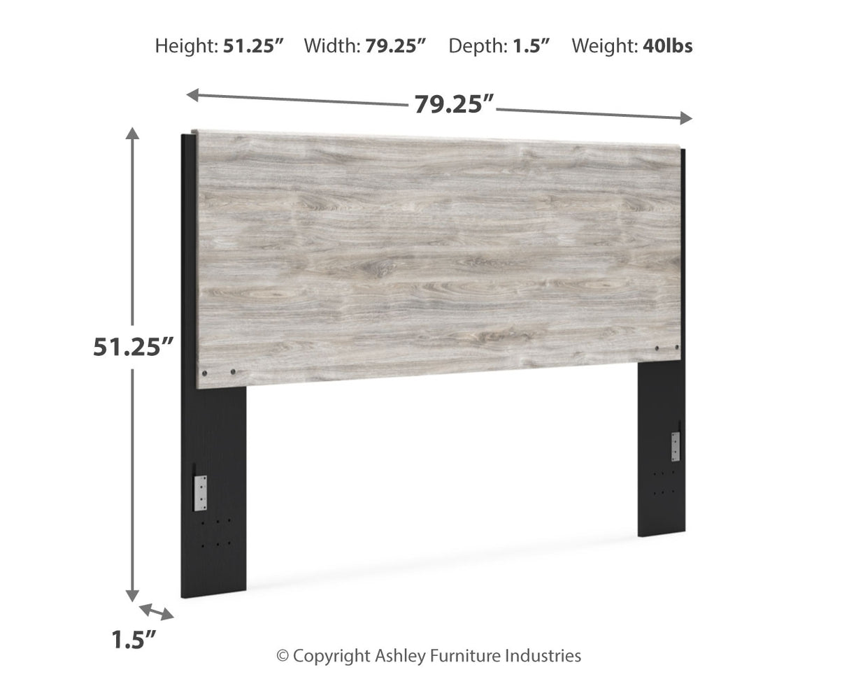 Vessalli King Panel Headboard with Mirrored Dresser and Chest in Two-tone from Ashley - Luna Furniture