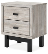 Vessalli King Panel Headboard with Mirrored Dresser and Nightstand in Two-tone from Ashley - Luna Furniture