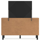 Vessalli King Panel Headboard with Mirrored Dresser in Two-tone from Ashley - Luna Furniture