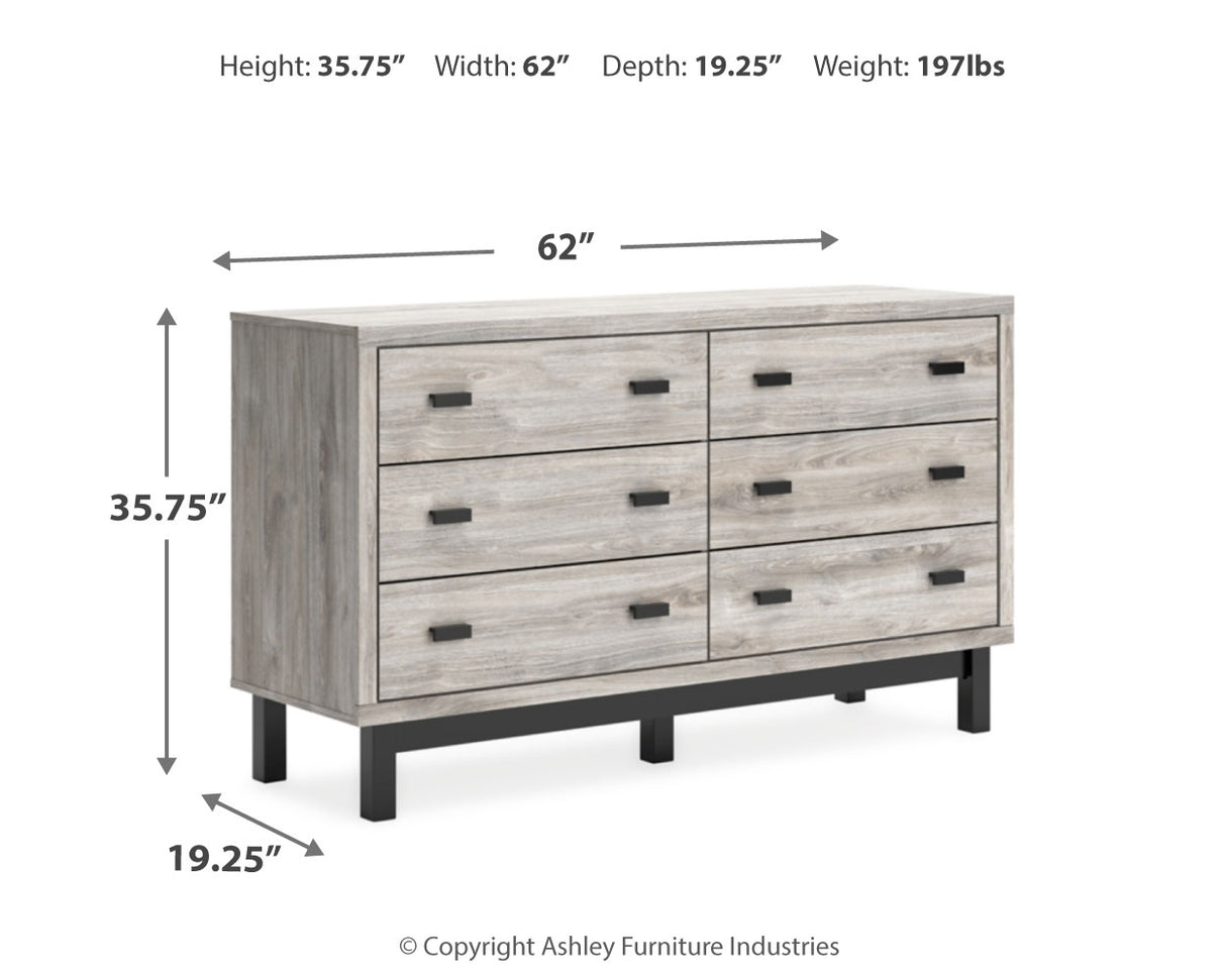 Vessalli Queen Panel Bed with Dresser in Gray - PKG016785