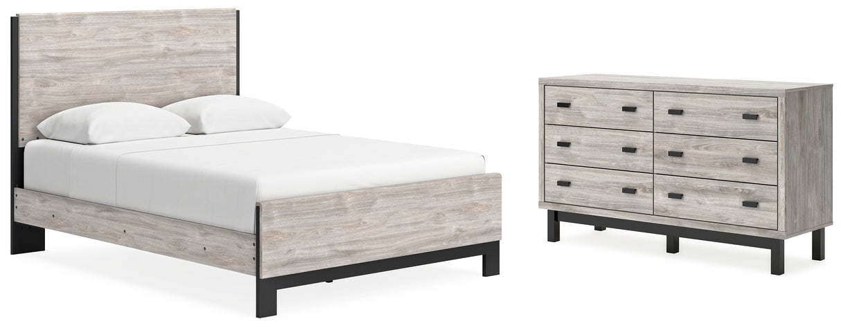 Vessalli Queen Panel Bed with Dresser in Gray - PKG016785