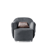 Victoria Gray Velvet Chair - VICTORIAGRAY-CHAIR - 