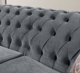 Victoria Gray Velvet Sofa & Loveseat - VICTORIAGRAY-SL - 