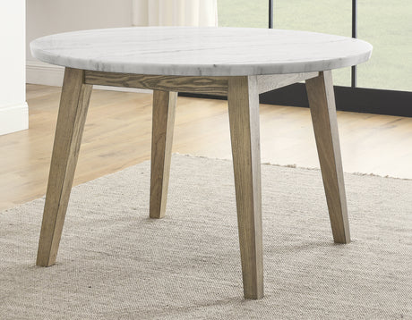 Vida 48″ Round White Marble Dining Table - VD480WT