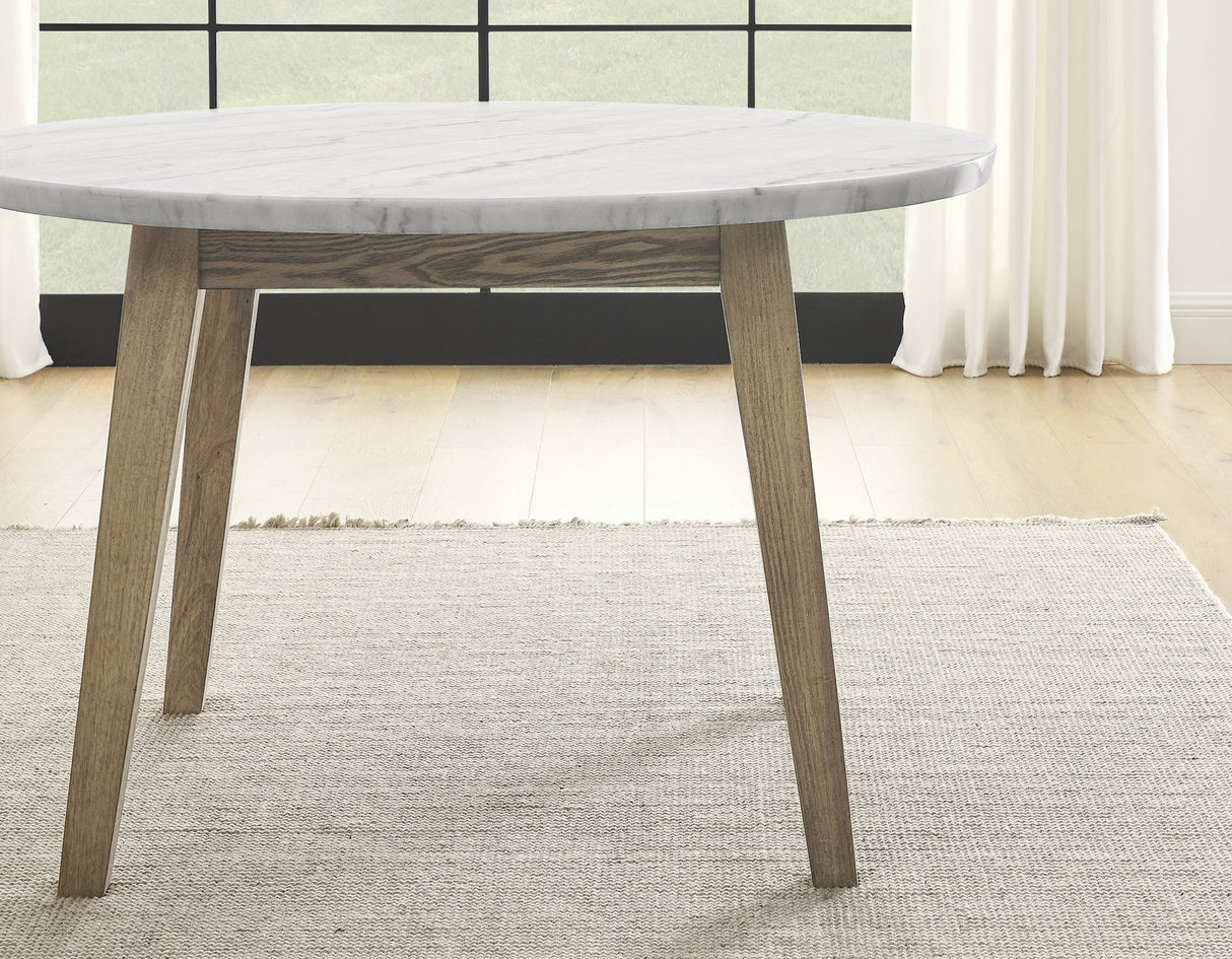 Vida 48″ Round White Marble Dining Table - VD480WT