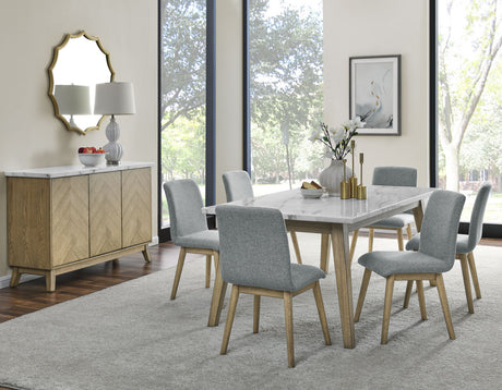 Vida 5-Piece White Marble Dining Set from Steve Silver - Luna Furniture