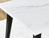 Vida 72″ White Marble Top Dining Table, Black Finish - VD500KWT