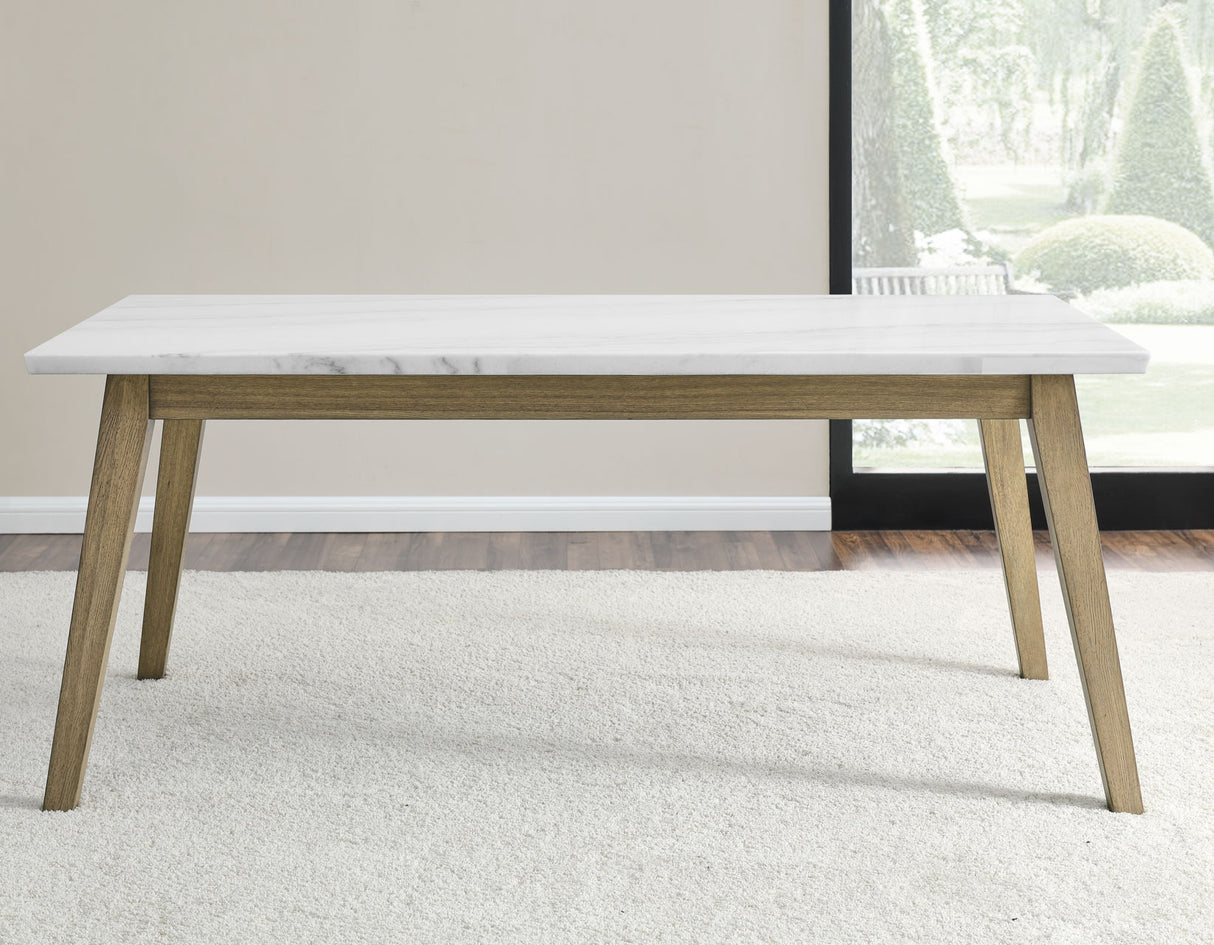 Vida 72″ White Marble Top Dining Table - VD500WT