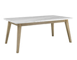 Vida 72″ White Marble Top Dining Table - VD500WT