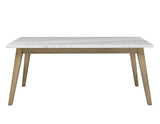 Vida 72″ White Marble Top Dining Table - VD500WT