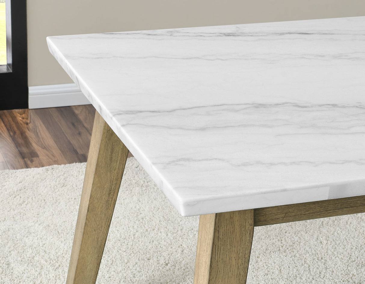 Vida 72″ White Marble Top Dining Table - VD500WT