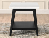 Vida Marble Top 3-Piece Table Set, Black Finish - SET | VD300KWCAS | VD300KWE(2)