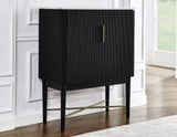 Vida Marble Top WIne Cabinet, Black Finish - VD500KWWC