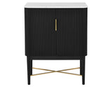 Vida Marble Top WIne Cabinet, Black Finish - VD500KWWC