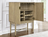 Vida Marble Top WIne Cabinet, Blonde Finish from Steve Silver - Luna Furniture