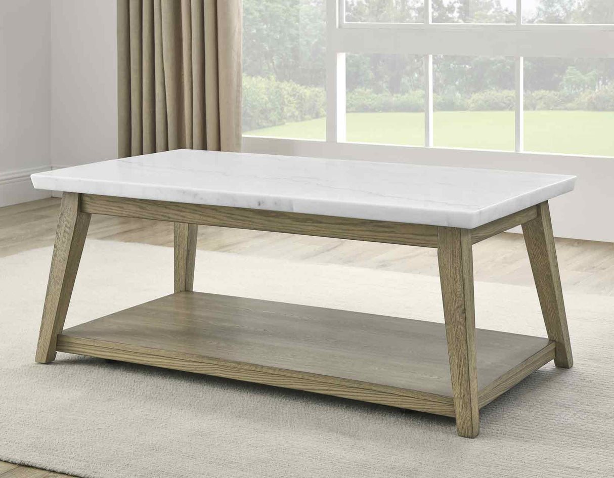 Vida White Marble Top 3-Piece Table Set - SET | VD300WCAS | VD300WE(2)