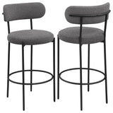 Viola Boucle Upholstered Bar Stool Black (Set of 2) from Coaster - Luna Furniture