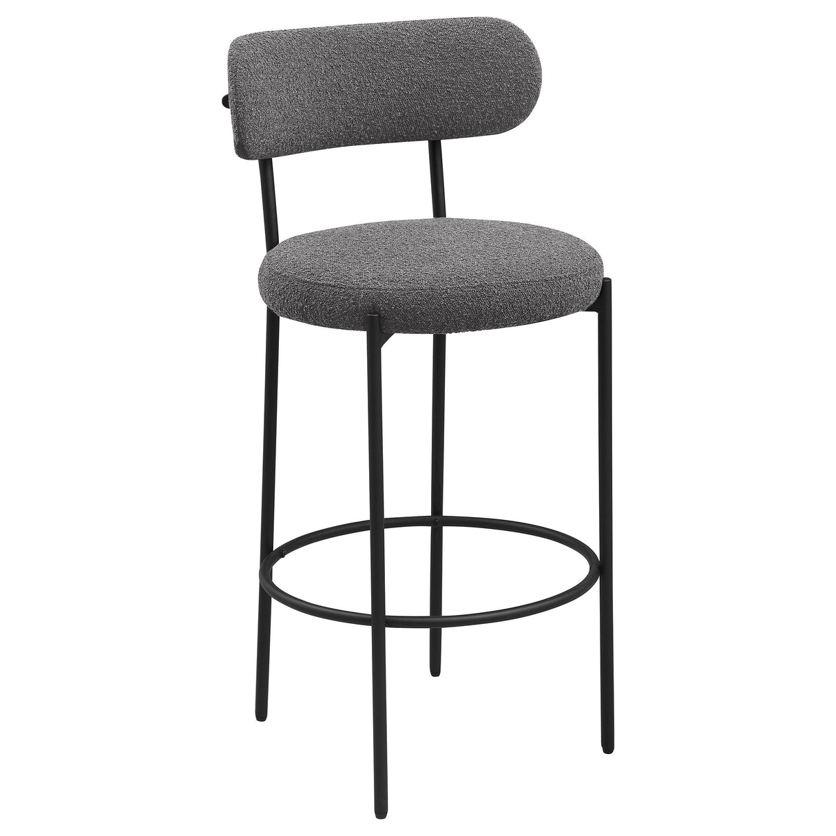 Viola Boucle Upholstered Bar Stool Black (Set of 2) from Coaster - Luna Furniture