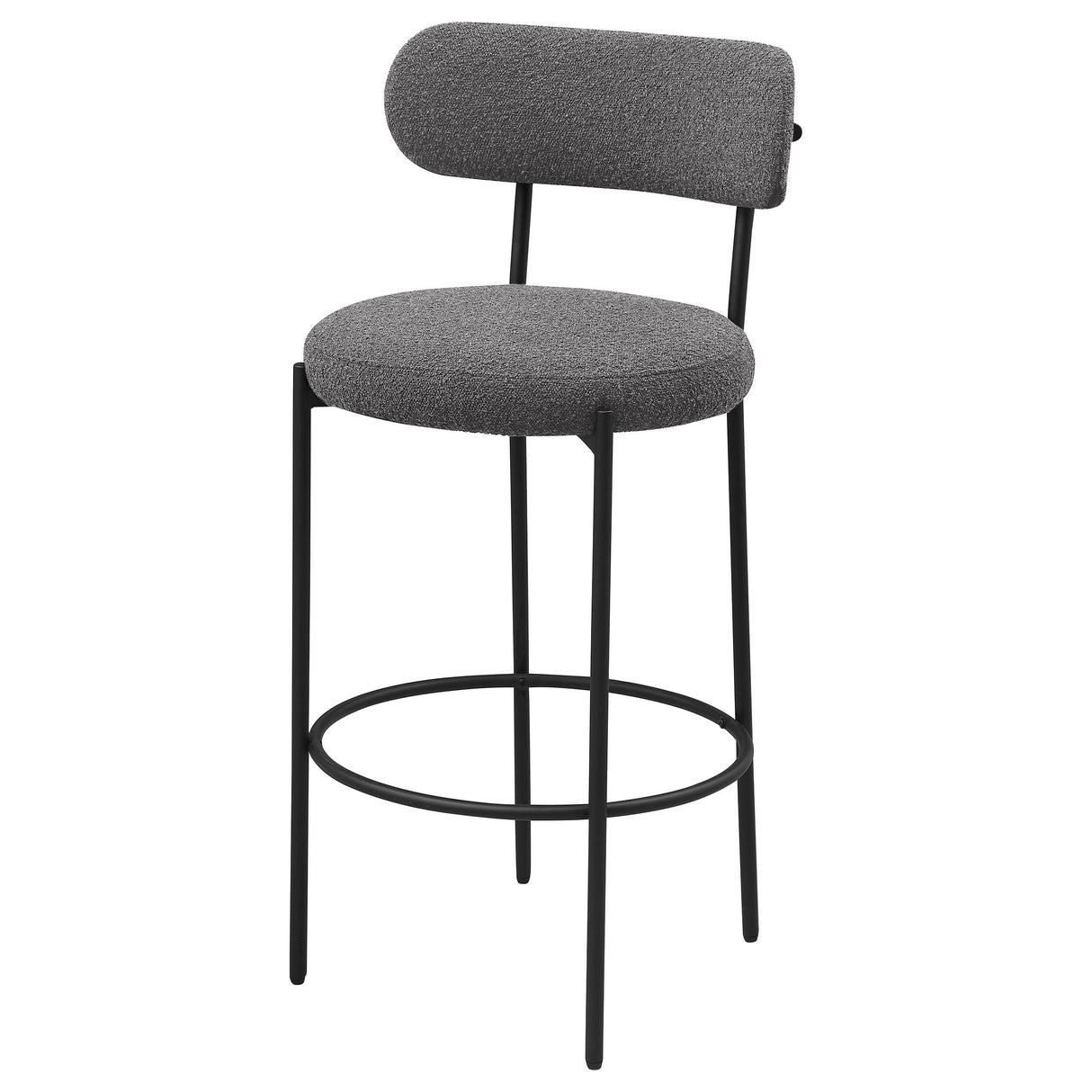 Viola Boucle Upholstered Bar Stool Black (Set of 2) from Coaster - Luna Furniture