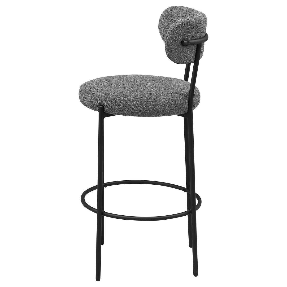 Viola Boucle Upholstered Bar Stool Black (Set of 2) from Coaster - Luna Furniture