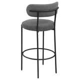 Viola Boucle Upholstered Bar Stool Black (Set of 2) from Coaster - Luna Furniture